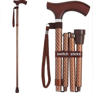 Switch Sticks Walking Stick Cane Men Women Foldable Adjustable Height 32-37" NEW